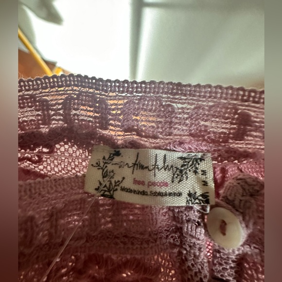 NWT Free People Still The One Lace Trim Cotton Bodysuit in La Fluer color Size M - Picture 6 of 11